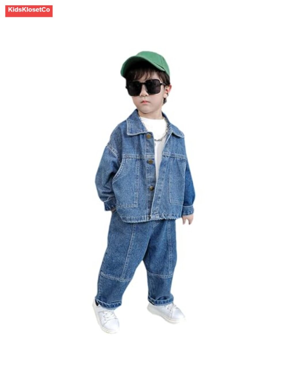 Boys Denim Jacket and Jeans 2 Piece Outfit Set Cotton Polyester Casual